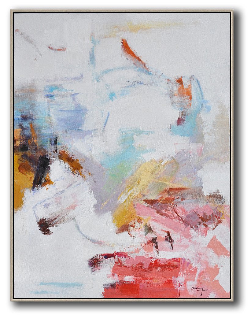 Vertical Abstract Oil Painting #LX65B - Click Image to Close